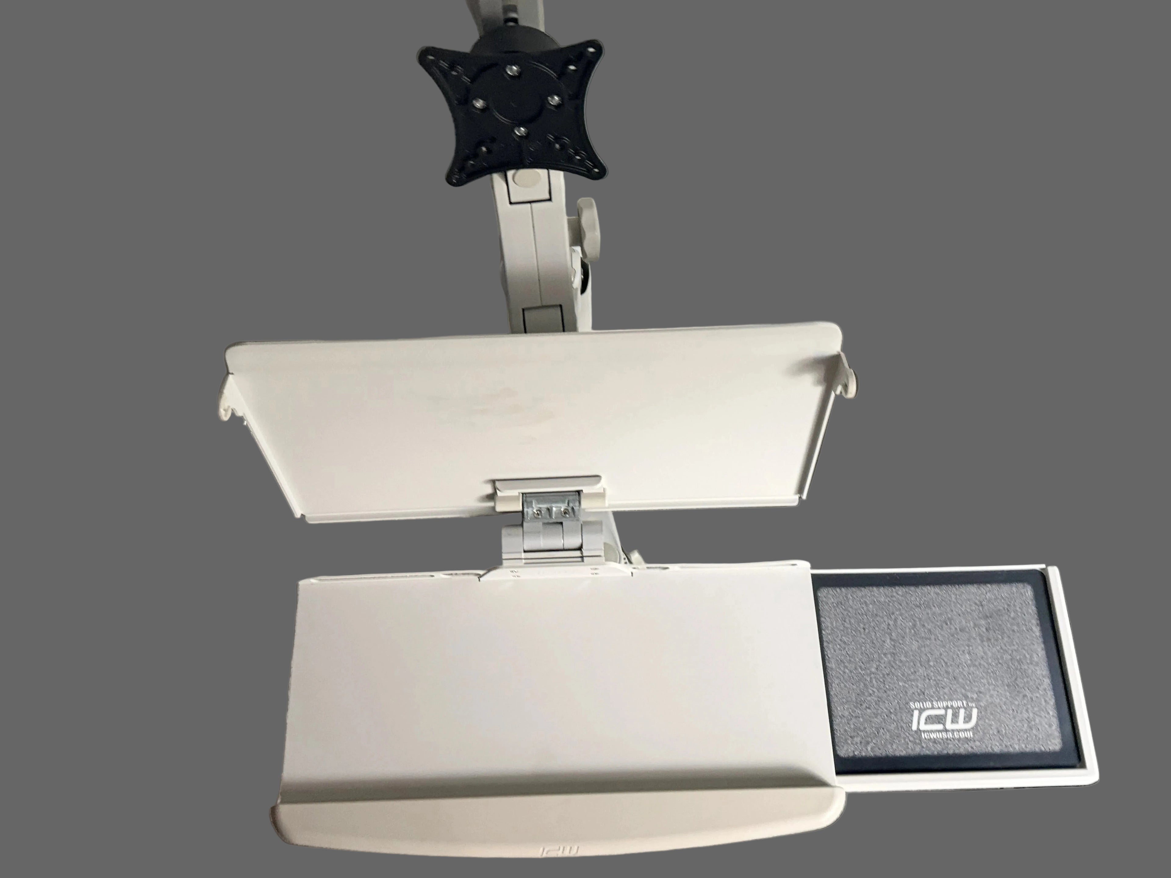 ICW Titan Elite Medical Wall Workstation | 360° Articulating Monitor Arm | Wall Track Included | $599