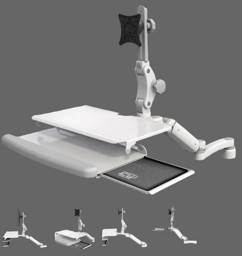 ICW Titan Elite Medical Wall Workstation | 360° Articulating Monitor Arm | Wall Track Included | $599